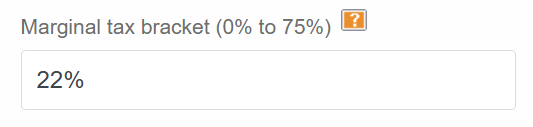 Savings calculator field for federal marginal tax bracket, ranging from 10% to 37%